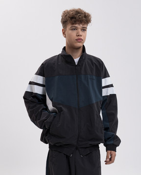 Vetements Black sports jacket with logo embroidery MH27TJ107B