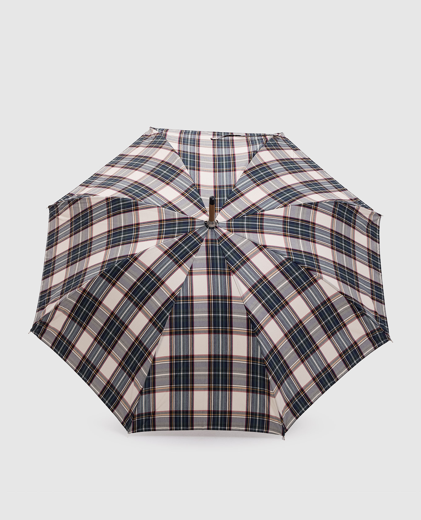 

Checkered cane umbrella with logo engraving Pasotti, White