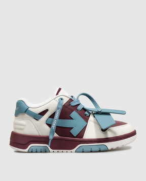 Off-White Out Of Office Children's Burgundy Leather Sneakers OF06415210