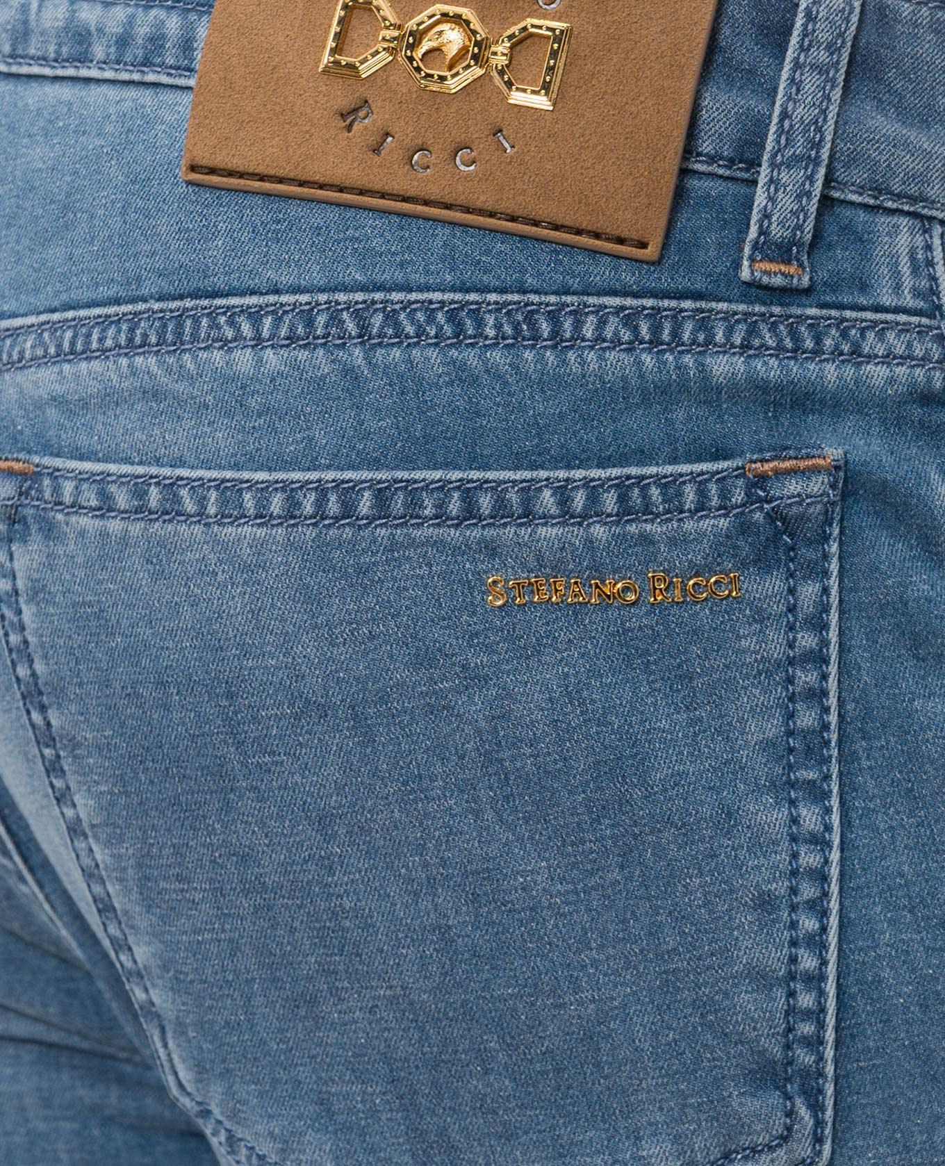 

Blue jeans with logo patch Stefano Ricci