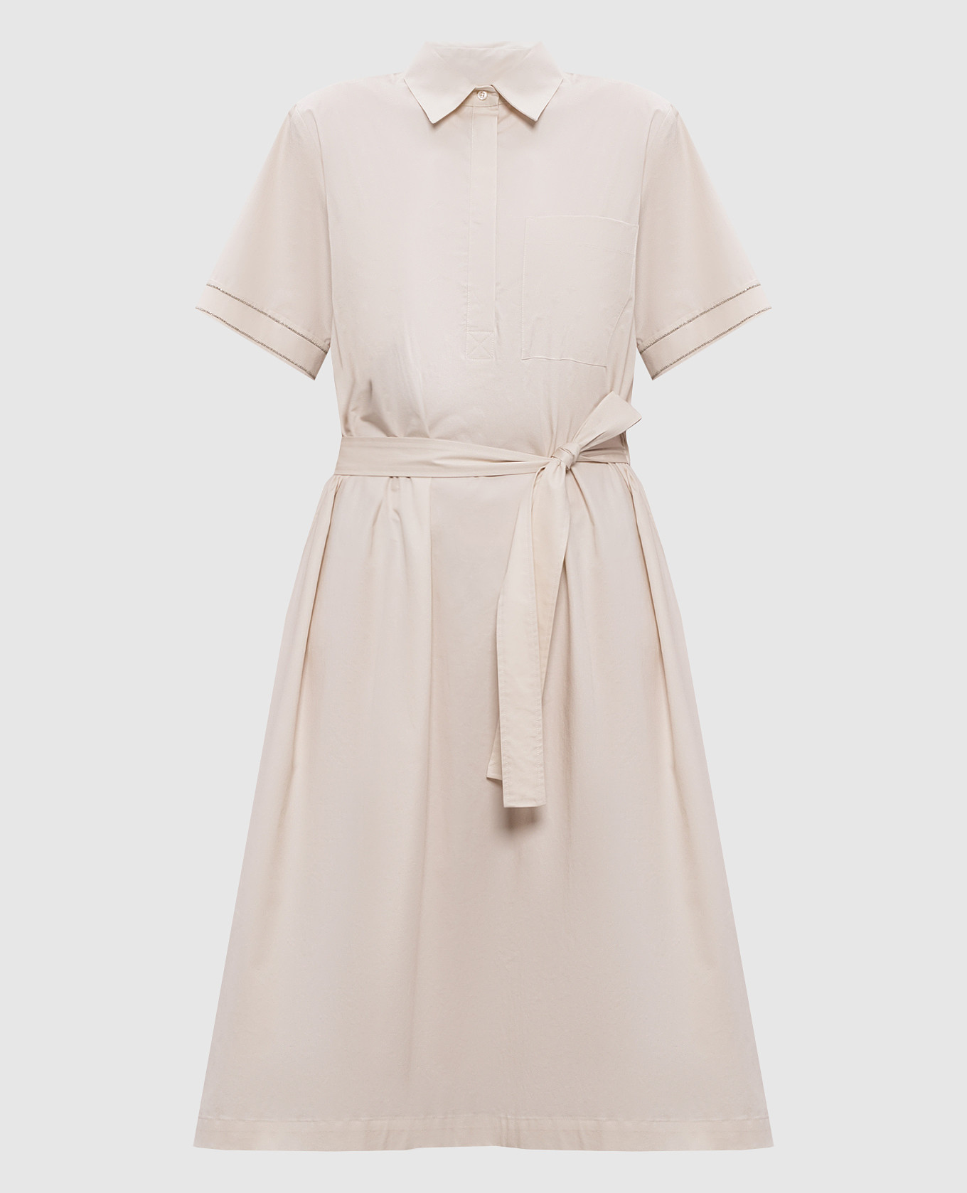 White shirt dress with monil chain