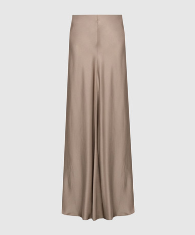Beige silk skirt