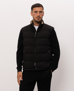 Stefano Ricci Black down vest with logo patch MDJ6300280519V