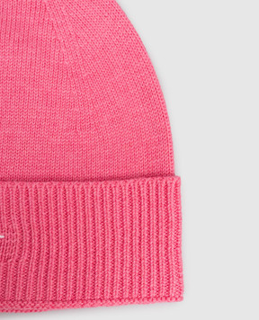 Off-White Children's pink hat with wool OGLC001F25KNI001