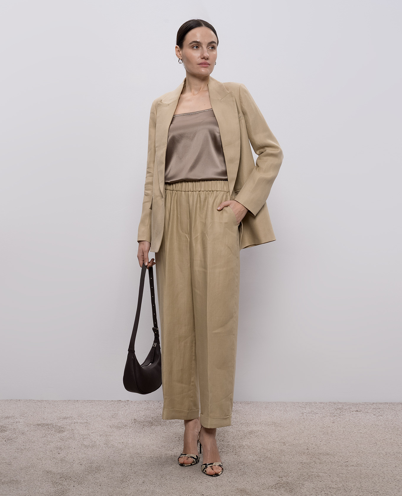 

Brown silk top Peserico