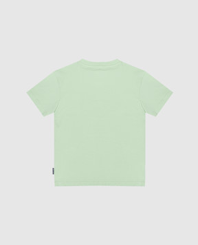 Palm Angels Children's green T-shirt with branded print PBAA003S26JER008