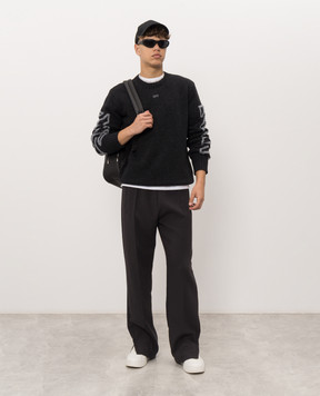Off-White Gray sweater with wool 44MHE087F26K001