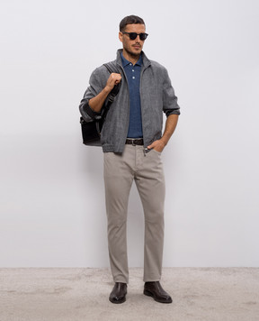 Brunello Cucinelli Grey jeans with logo patch M277PX1290