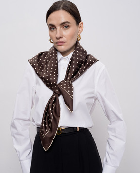 Valentino Brown polka dot silk scarf 8W2EI114XHD