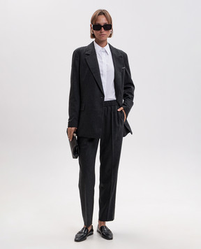 Peserico Gray wool and cashmere jacket A01747A03358