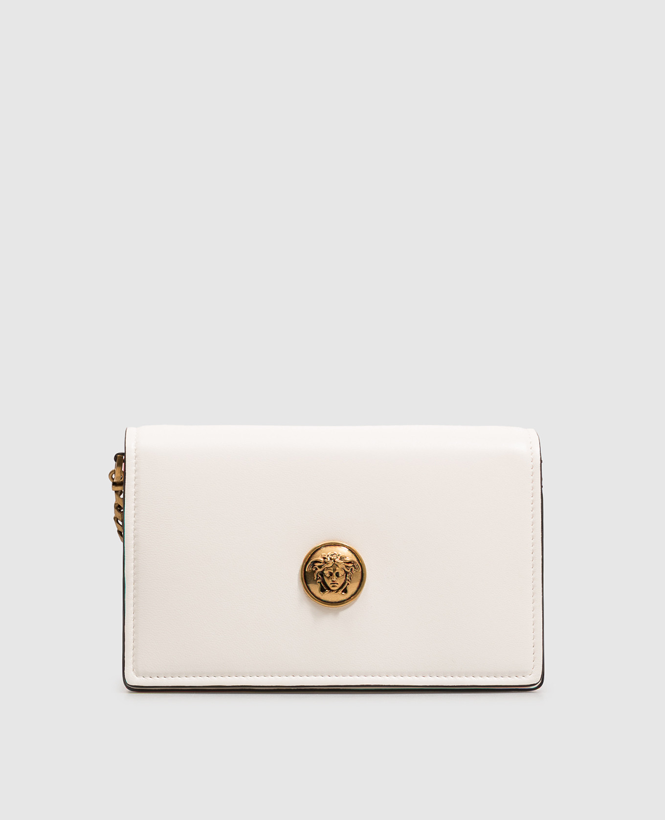 Emblème white leather crossbody bag