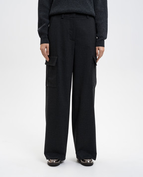 Peserico Gray cargo pants with wool P0478102660