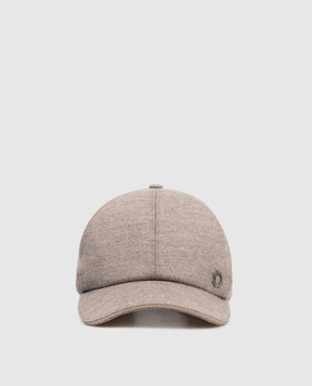 Stefano Ricci Grey wool cap with logo MCV54TX34EW0036R