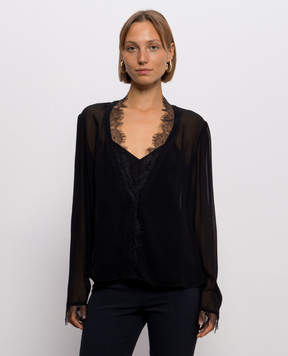 Twinset Black blouse with lace 262AP2282