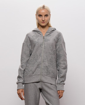 Ermanno Scervino Life Grey melange sports jacket with embroidery D494M600HKS