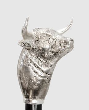 Pasotti Black horn with a bull-shaped handle PFPEXXK57