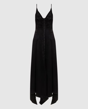 Alexander McQueen Black maxi dress with lace 863779QEAHZ