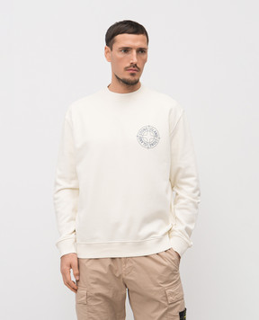 Stone Island Beige sweatshirt with logo print L1S156100001S0283
