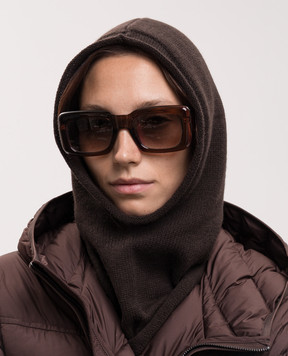 Allude Brown cashmere hood 26511225