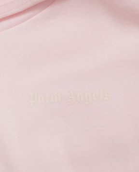 Palm Angels Children's insulated pink hoodie with logo print F6PAJGHS063