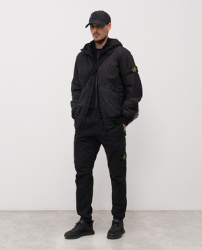 Stone Island Black cardigan with logo patch L1S155100126S00D8