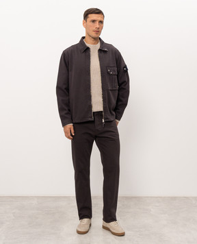 Stone Island Brown denim shirt jacket L2S141200002S0J24