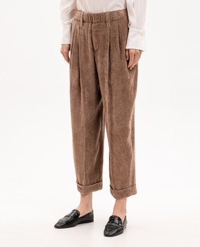 Brunello Cucinelli Brown corduroy pants MP547P9274