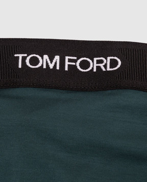 Tom Ford Green logo pattern thong panties KNJ009JEX011