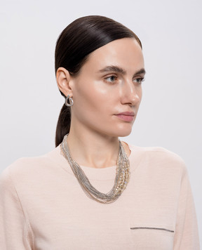 Peserico Beige necklace with chains and beads A35512C0CC785