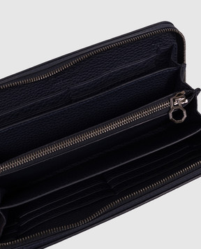 Stefano Ricci Blue leather wallet with textured emblem PP440GURE