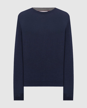 Brunello Cucinelli Blue wool and cashmere sweater M2400100