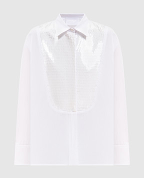 Dondup White shirt with sequins DC501CF0200DXXXW
