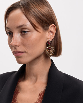CelesteG Gold earrings with heart-shaped pendants 1593