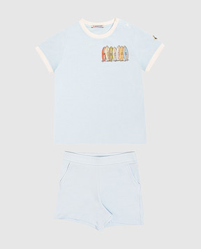 Moncler ENFANT Children's blue suit with logo print L19518M0001289AUM