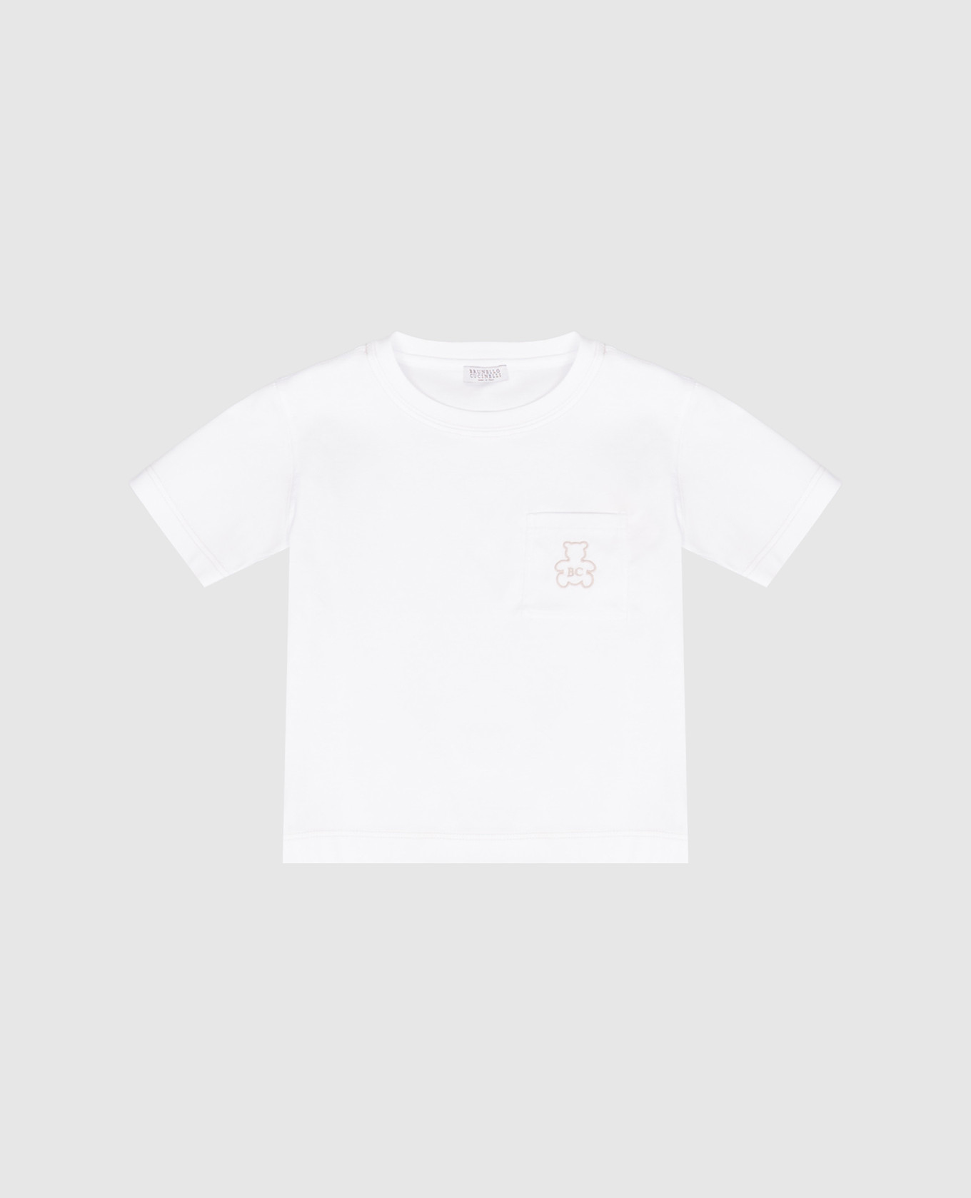 

Children's white T-shirt with embroidered monogram logo Brunello Cucinelli