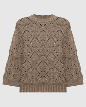 Peserico Khaki openwork jumper A99054F0309110
