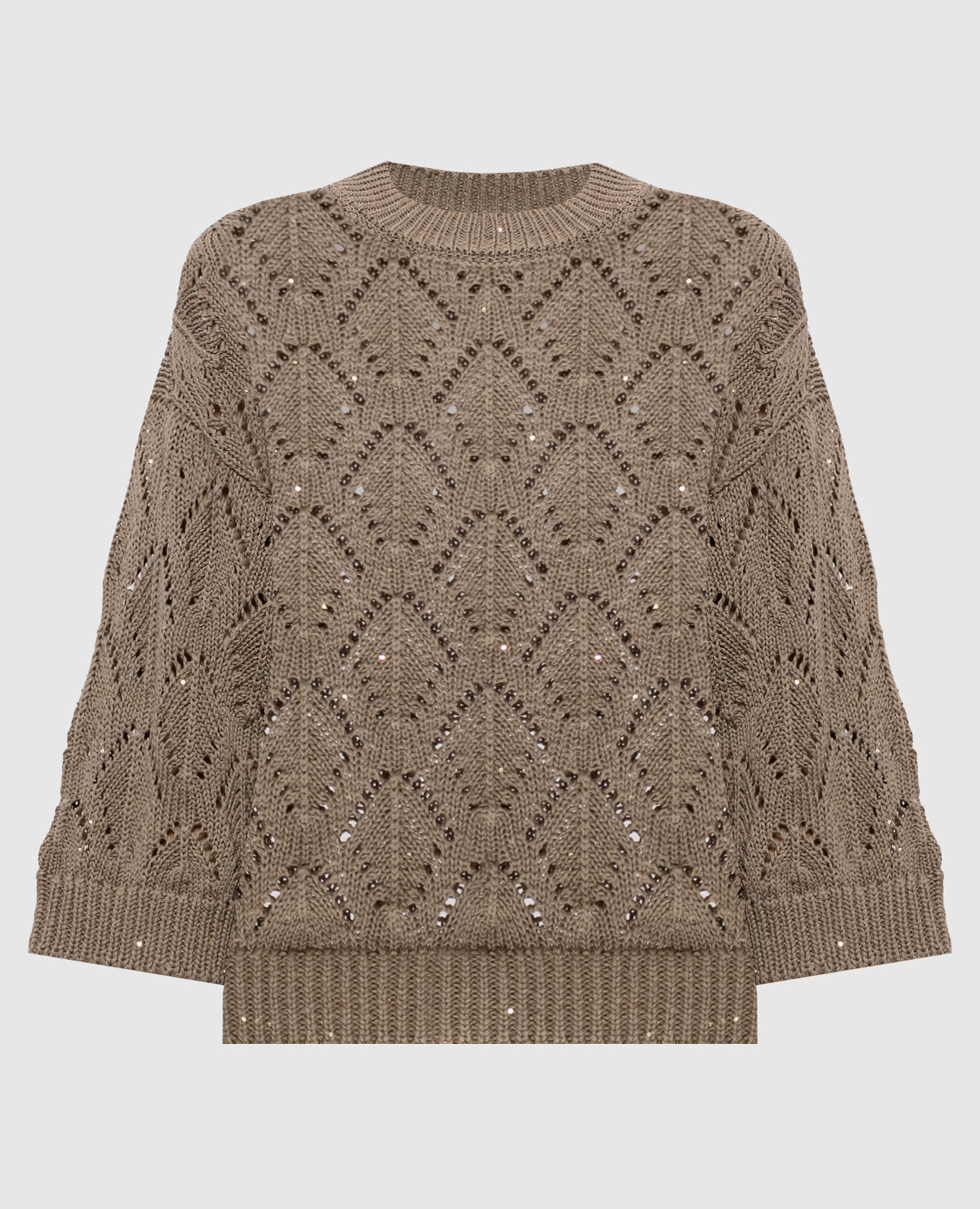Khaki openwork jumper