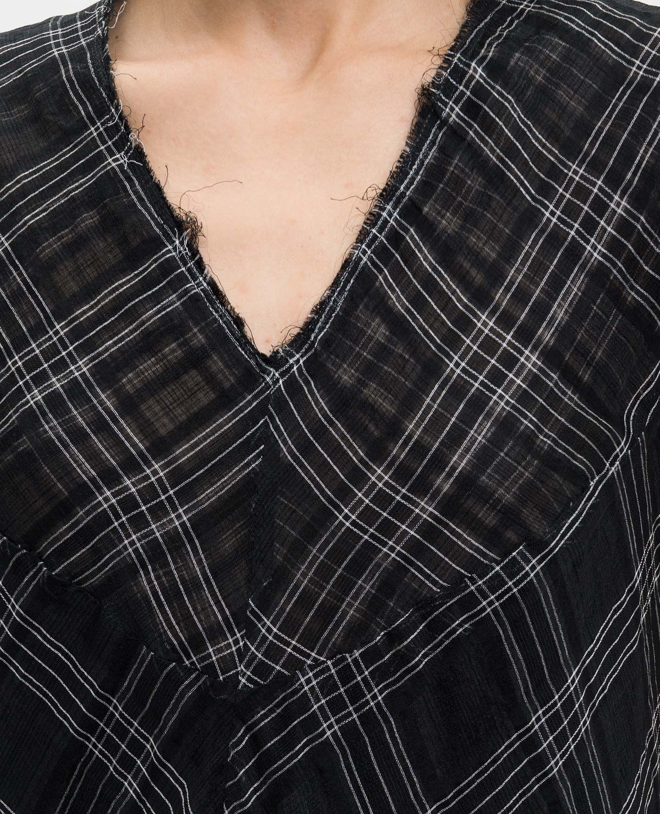 

Black dress with checked silk Marc Le Bihan