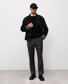 Ami Paris Gray wool and silk jacket UJK847WO0009