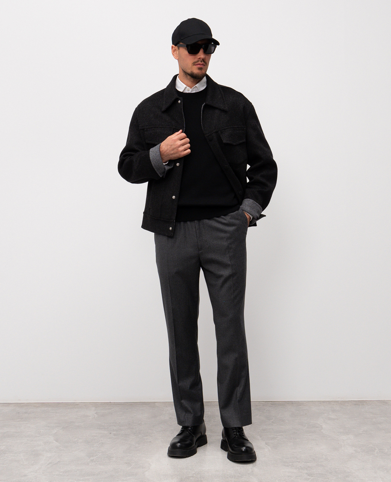 

Gray wool and silk jacket Ami Paris, Grey