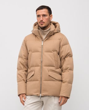 MooRER Beige VALLS camel wool down jacket VALLSCA3