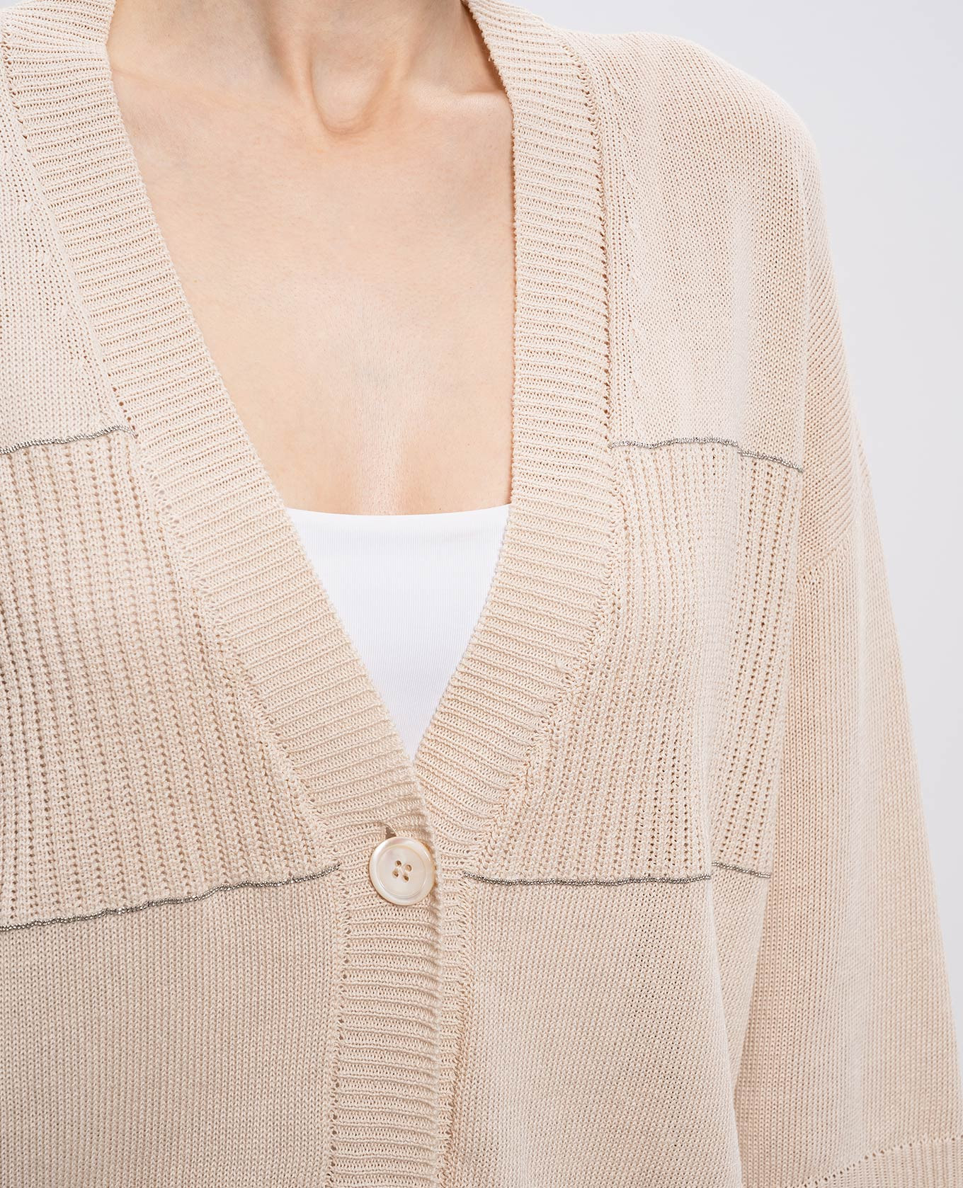 

Beige cardigan with linen Peserico