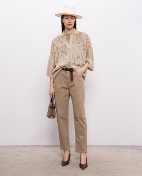 Brunello Cucinelli Beige linen pullover MDT771005
