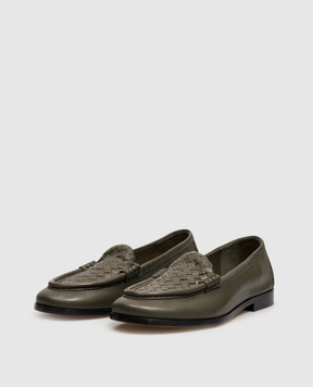 Bottega Veneta Silenzio green leather loafers 876126VBSDO