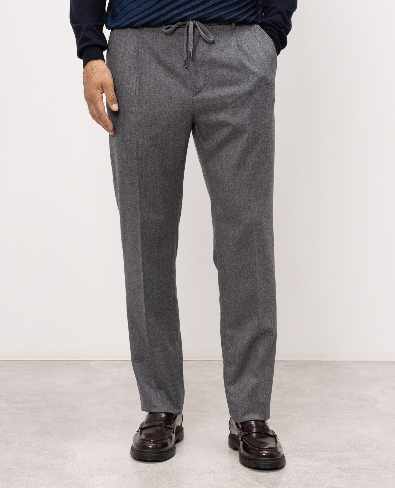 Dark gray wool pants Peserico 3