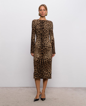 Dolce&Gabbana Brown leopard print dress F6GAVTFSRKY