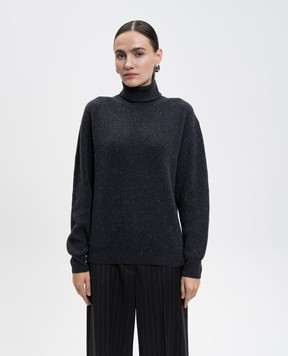 Peserico Gray wool and silk sweater with lurex S99420F1209095