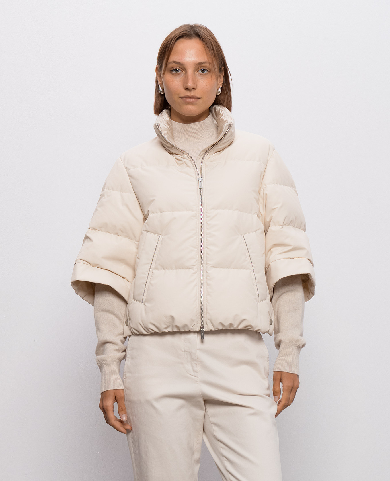 

Beige down jacket with monil chain Peserico