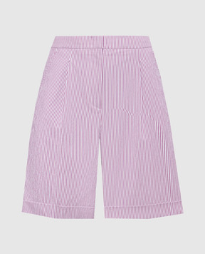 Peserico Purple striped shorts with cuffs P0458307786