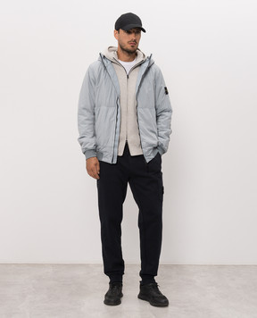 Stone Island Blue jacket with logo patch L2S154100110S0A23